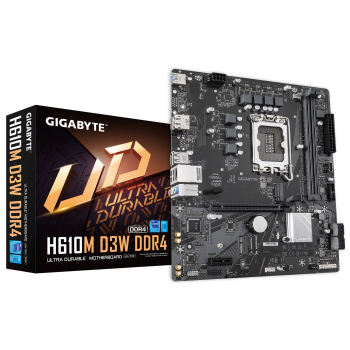 Gigabyte H610M D3W DDR4 | Procesoru saime Intel | Procesora ligzda LGA1700 | DDR4 | Atbalstītie cieto disku saskarnes M.2, SATA | SATA savienotāju skaits 4