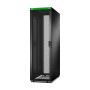 APC Easy Rack 600mm/42U/1100mm ar jumtu, sānu paneli, riteņiem, kājām un 4 kronšteiniem, bez apakšas, melns | Schneider Electric