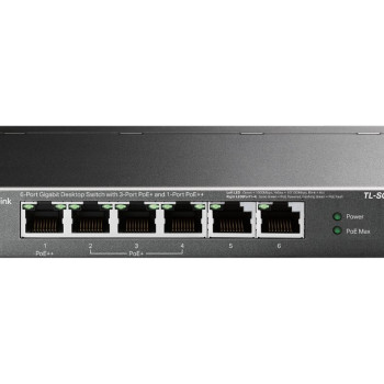 TP-LINK | 6 portu Gigabit slēdzis ar 3 PoE+ portiem un 1 PoE++ portu | TL-SG1006PP | Nenodrošināts | Galda