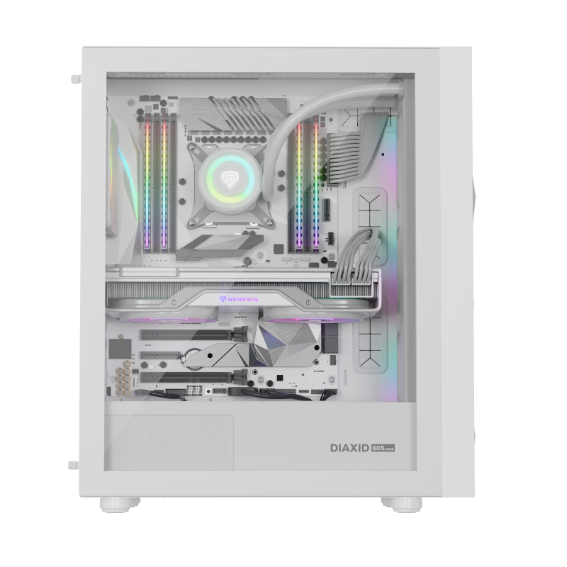 Genesis Gaming datora korpuss | Diaxid 605 ARGB | Balts | Midi torņa