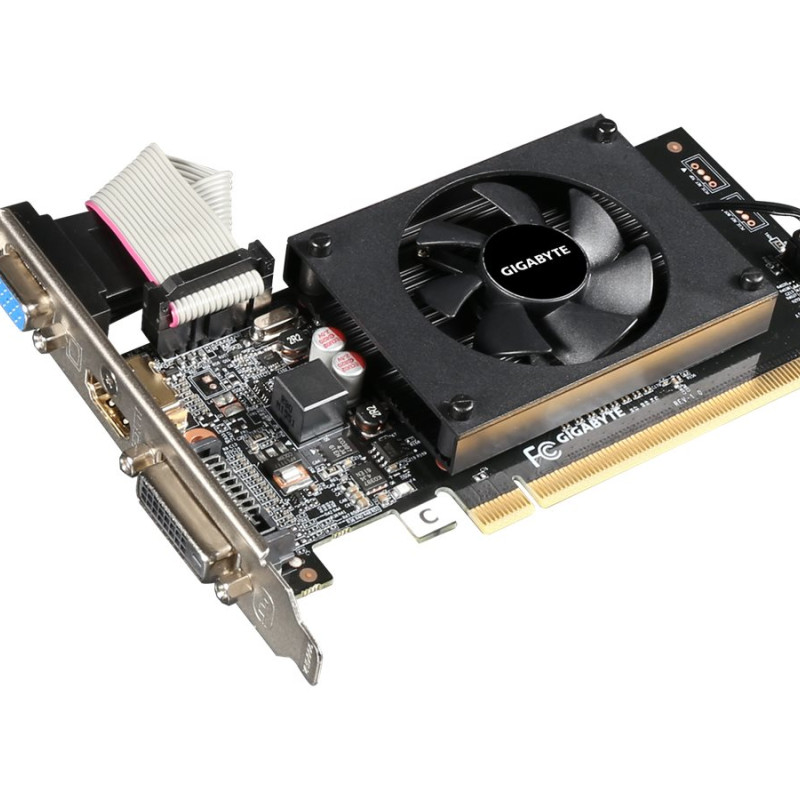 Gigabyte | GV-N710D3-2GL 2.0 | NVIDIA | 2 GB | GeForce GT 710 | DDR3 | Dzesēšana: aktīva | DVI-D: 1 | HDMI: 1 | PCI Express 2.0 | Atmiņas takts: 1600 MHz | Procesora frekvence: 954 MHz | VGA (D-Sub): 1
