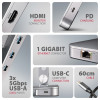 AXAGON Desk Mount | HMC-STND USB-C 5Gbps statīvs un hubs 7in1 | Regulējama augstuma, slīpuma | 10-16