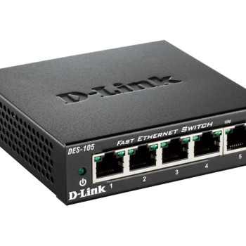 D-Link | 5 portu Fast Ethernet slēdzis | DES-105/E | Desktop