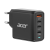 Acer 100W PD GaN lādētājs, 3 x USB-C un 1 x USB-A, ES spraudnis, 100W USB-C kabelis, melns, mazumtirdzniecības iepakojums