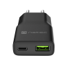 Natec Ribera USB Charger Gan Slim USB 1X USB-A + 1X USB-C 20W | NUC-2377