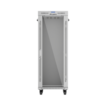 Lanberg brīvstāvošs 32U skapīts 600x600 (plakanā iepakojumā) ar stikla durvīm LCD V2 | FF01-6632-12SL | 19