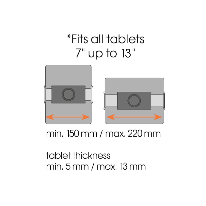Vogels TMS 1020 Tablet Car Pack | Tilt | 7-13 " | Maximum weight (capacity) 1 kg | Black