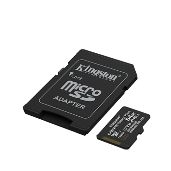 Kingston Canvas Select Plus | 64 GB | microSD | Flash atmiņa Class 10, UHS-I, U1/U3, video klase 10/30, A1