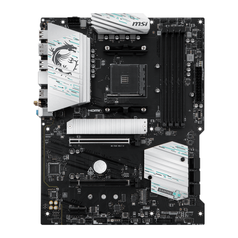 MSI B550 GAMING WIFI | Procesoru saime AMD | Procesora ligzda AM4 | DDR4 | Atbalstītie cietā diska interfeisi SATA, M.2 | SATA savienotāju skaits 6