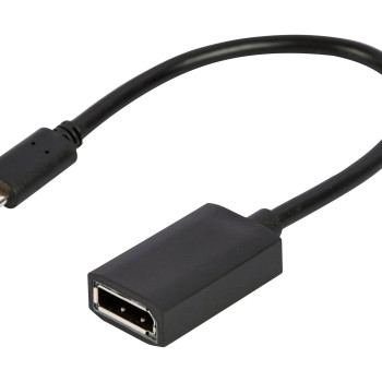 Cablexpert USB Type-C uz DisplayPort adaptera kabelis, 4K, 15 cm, melns | Type-C uz DisplayPort