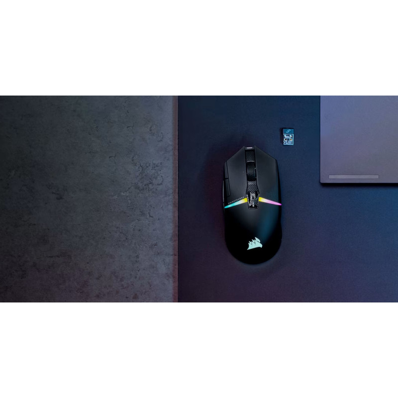 Corsair | Gaming peliņa | NIGHTSABRE RGB | Bezvadu | Bluetooth, 2,4 GHz | Melna
