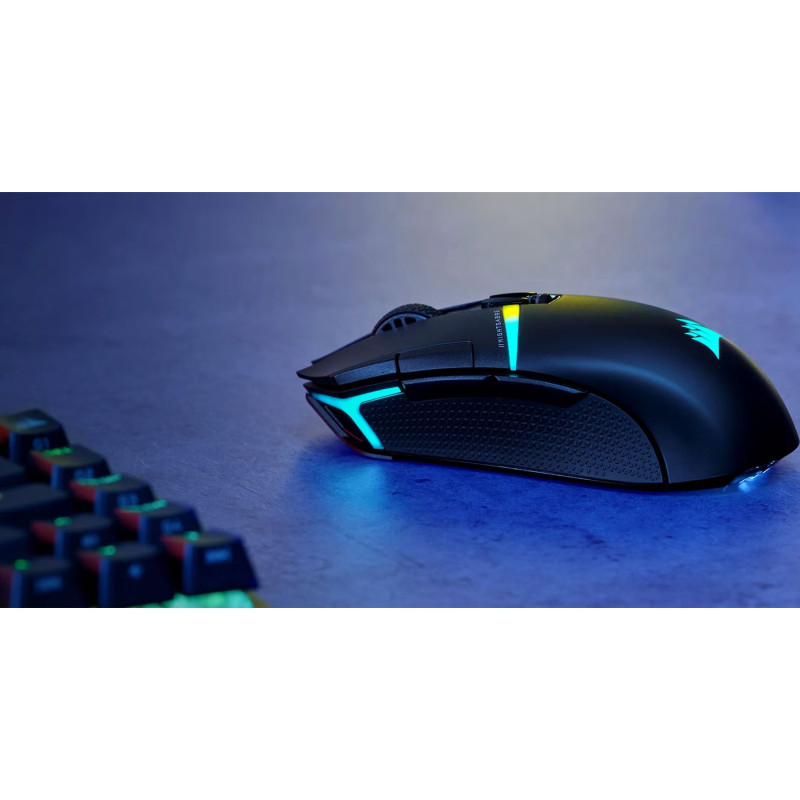 Corsair | Gaming peliņa | NIGHTSABRE RGB | Bezvadu | Bluetooth, 2,4 GHz | Melna