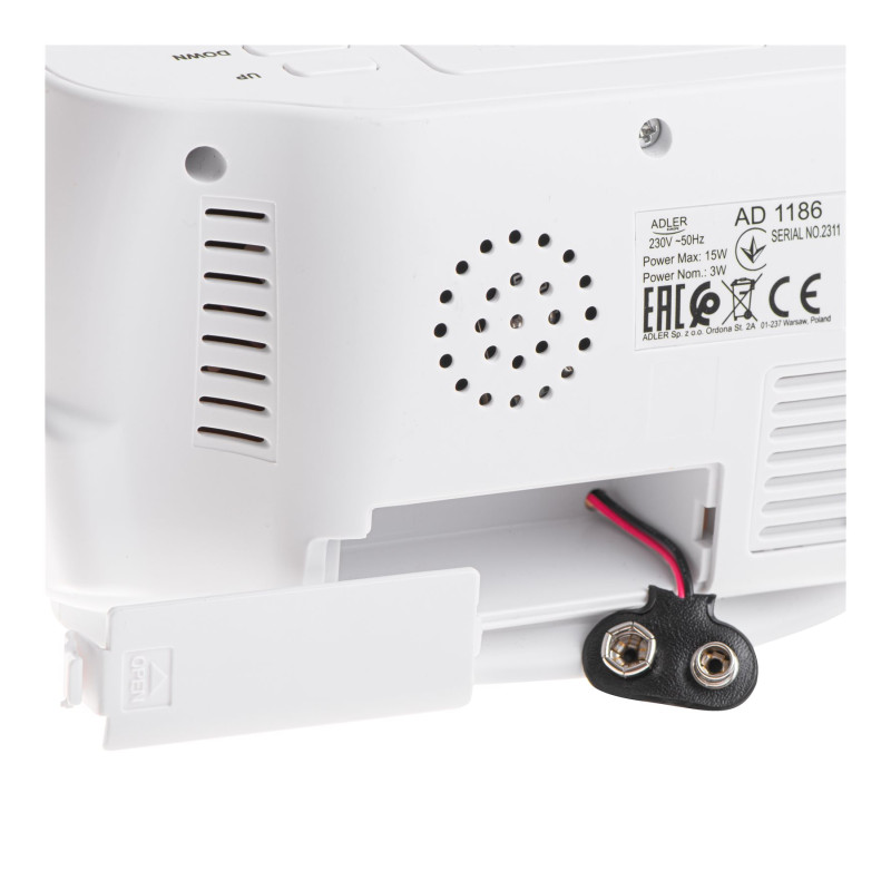 Adler LED pulkstenis ar termometru | AD 1186