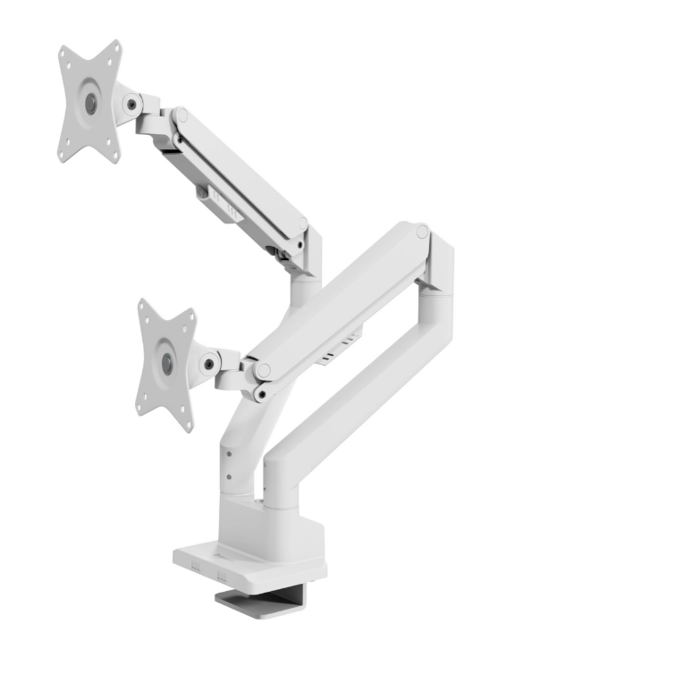 Arozzi Desk Mount | Neo Duo - Gas Spring Monitor Arm AZ-ALZARE-NEO-DUO-WT | Tilt, Swivel, Rotation | Maximum weight (capacity) 9 kg | White