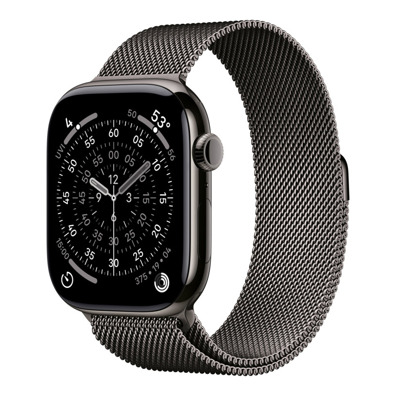 Apple Watch Series 11 GPS + Cellular 46mm Slate titāna korpuss ar Slate Milano siksniņu - M/L | Apple
