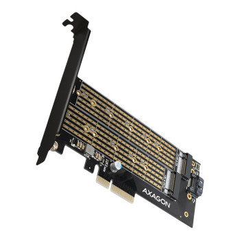AXAGON PCI-Express x4 adapteris, lai pieslēgtu līdz divām M.2 atmiņas ierīcēm datoram | PCEM2-D