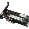AXAGON PCI-Express x4 adapteris, lai pieslēgtu līdz divām M.2 atmiņas ierīcēm datoram | PCEM2-D