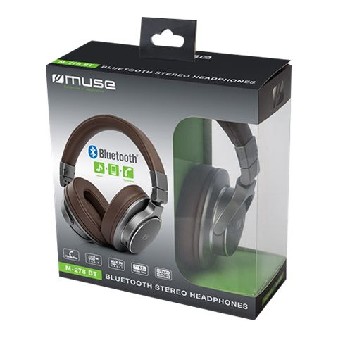 Muse | Stereo austiņas | M-278BT | Bezvadu | Pār auss | Brūna