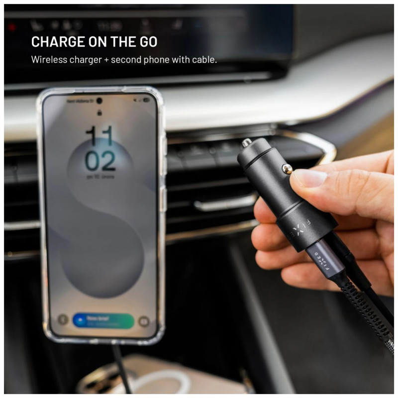 Fixed Dual USB-C Auto Lādētājs, 65W, PD 3.0