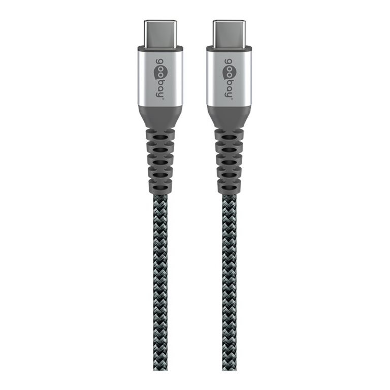 Goobay | USB-C uz USB-C tekstila kabelis ar metāla spraudņiem | 49302 | USB-C uz USB-C USB-C spraudnis | USB-C spraudnis