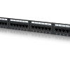 Digitus | Patch panelis | DN-91524U | Kategorija: CAT 5e; Porti: 24 x RJ45; Noturības spēks: 7.7 kg; Ievietošanas spēks: 30 N max | 48.2 x 4.4 x 10.9 cm | Melns