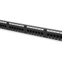 Digitus | Patch panelis | DN-91524U | Kategorija: CAT 5e; Porti: 24 x RJ45; Noturības spēks: 7.7 kg; Ievietošanas spēks: 30 N max | 48.2 x 4.4 x 10.9 cm | Melns