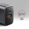 AXAGON Wall charger 67W, 2x port (USB-A + USB-C) PD3.0/PPS/QC4+/SFC 2.0/Apple | ACU-PQ67
