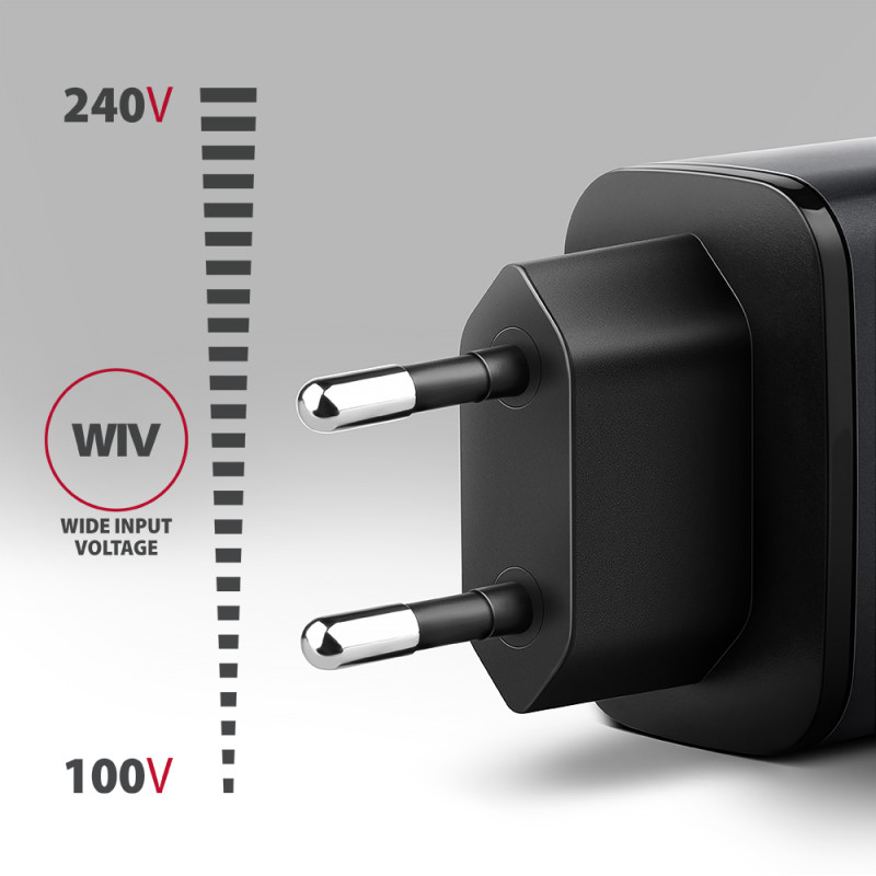 AXAGON Wall charger 67W, 2x port (USB-A + USB-C) PD3.0/PPS/QC4+/SFC 2.0/Apple | ACU-PQ67