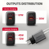 AXAGON Wall charger 67W, 2x port (USB-A + USB-C) PD3.0/PPS/QC4+/SFC 2.0/Apple | ACU-PQ67