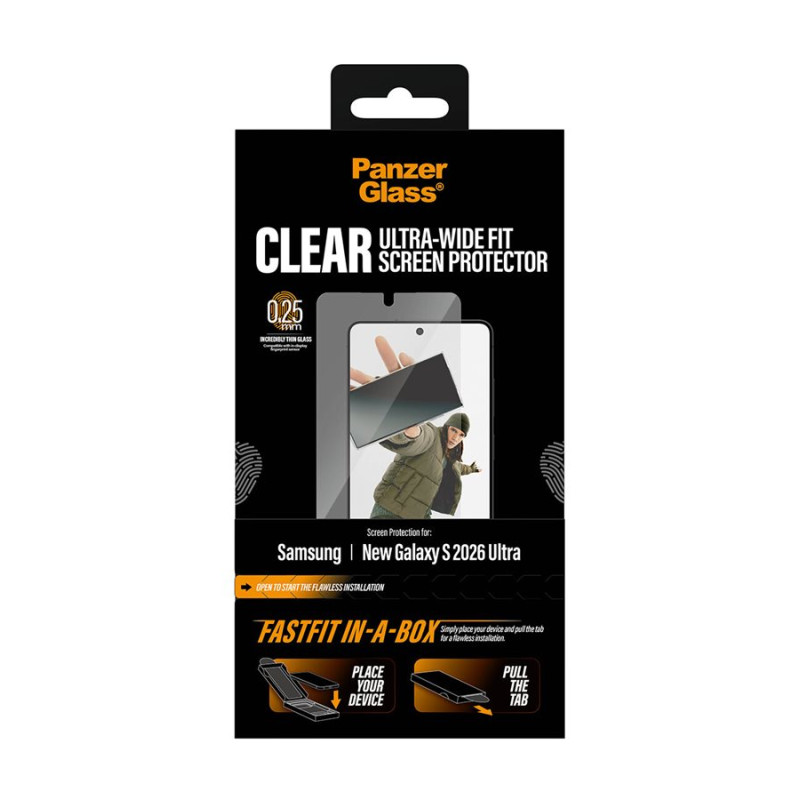 PanzerGlass Ekrāna aizsargplēve Samsung New Galaxy S26 Ultra | Ultra-Wide Fit ar FASTFIT IN-A-BOX | PanzerGlass