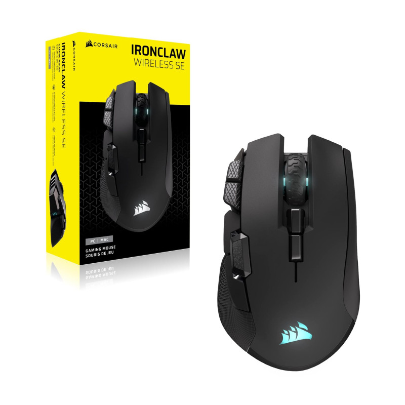 Corsair IRONCLAW SE | Gaming Mouse | Wireless/Wired | 2.4GHz, Bluetooth, USB-C | Black