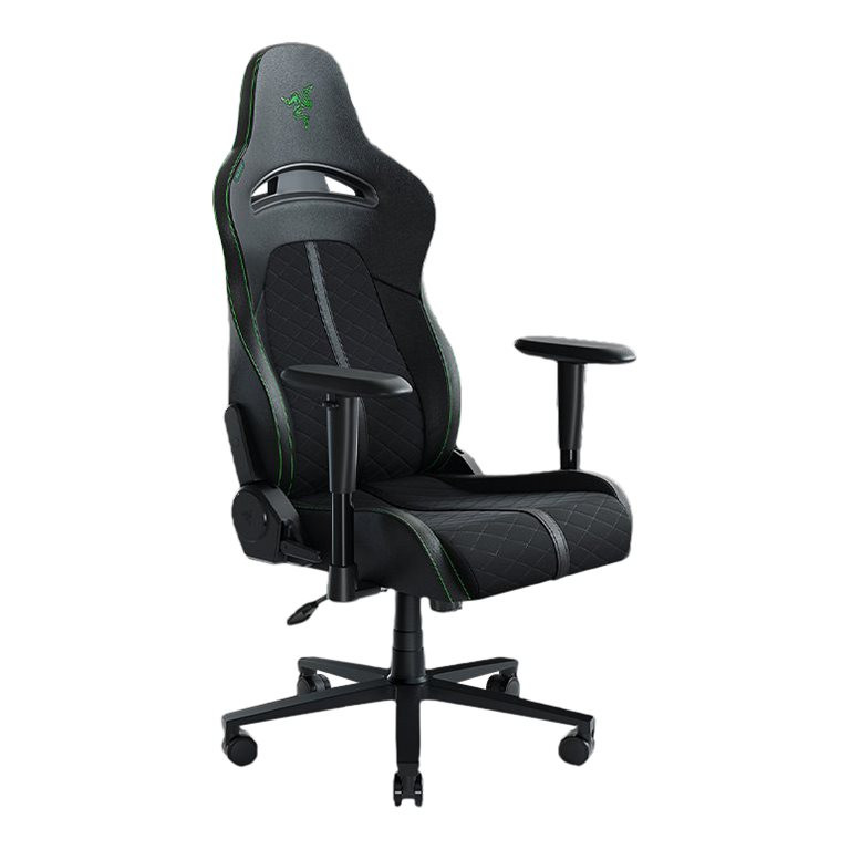 Razer Ergonomiskais spēļu krēsls Enki X EPU sintētiskā āda; Tērauds; Augstas blīvuma poliuretāna veidots putuplasts | Melns/Zaļš