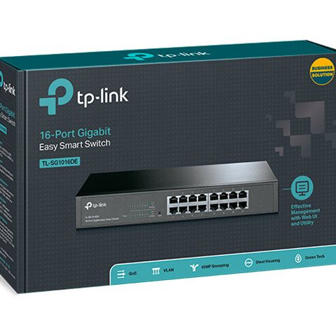 TP-LINK | Switch | TL-SG1016DE | Web pārvaldāms | Rāmī montējams | Gigabit Ethernet (vara) porti 16 | 36 mēneši
