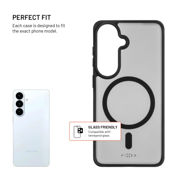 Fixed MagMisty | Aizmugures vāks | Samsung | Galaxy S26 | Polikarbonāts/TPU | Melns