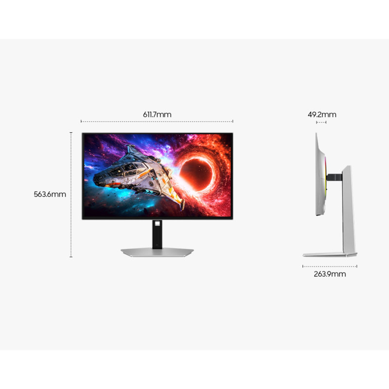 Samsung LS27HG800SUXEN | 27 " | QD-OLED | 16:9 | 240 Hz | 0.03 ms | 3840 x 2160 pixels | 250 cd/m² | HDMI ports quantity 2 | Silver
