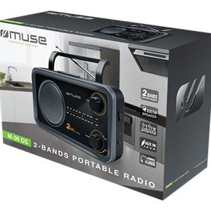 Muse | 2-bands portable radio | M-06DS | AUX in | Grey