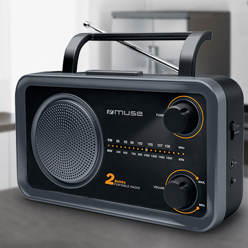 Muse | 2-bands portable radio | M-06DS | AUX in | Grey
