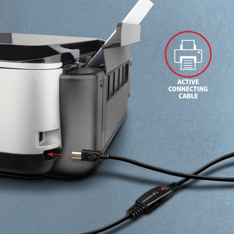 AXAGON | USB Repeater Cable, 20 m | ADR-220B | USB Type A to USB Type B