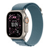 Apple 49mm Light Blue Alpine Loop - Medium - Natural Titanium Finish | Apple
