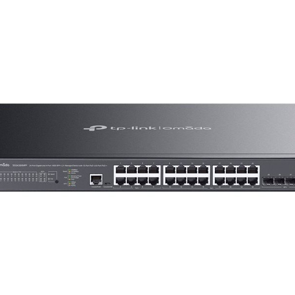 TP-LINK Switch | SG3428XMPP Omada | Managed L2 | Rackmountable | Gigabit Ethernet (copper) ports quantity 24 | SFP+ ports quantity 4 | PoE+ ports quantity 16 & 8x PoE++