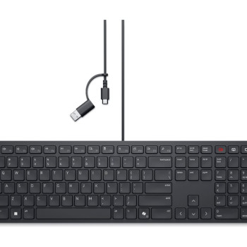Dell | Collaboration Keyboard | KB525C | Klaviatūra | Ar vadu | Ukrainas (QWERTY) | Melna