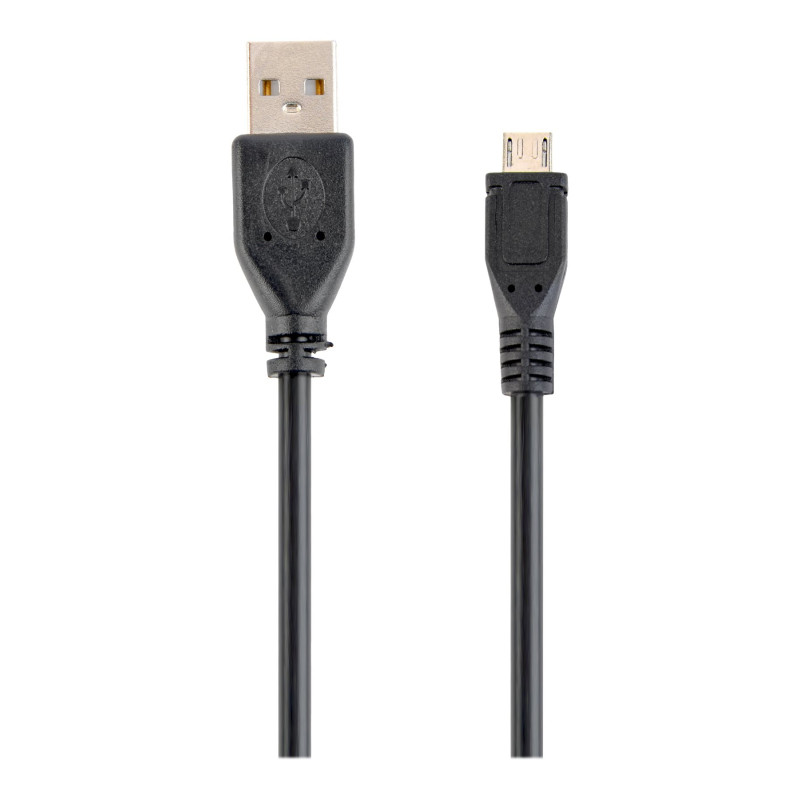 Cablexpert | USB 2.0 | Melns | Vīrietis A spraudnis uz vīrietis Micro-B spraudni USB 2.0 kabelis* Zelta pārklājuma kontakti uzticamai augstas ātruma datu pārraidei* Veidoti savienotāji | USB-A uz micro-USB