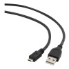 Cablexpert | USB 2.0 | Melns | Vīrietis A spraudnis uz vīrietis Micro-B spraudni USB 2.0 kabelis* Zelta pārklājuma kontakti uzticamai augstas ātruma datu pārraidei* Veidoti savienotāji | USB-A uz micro-USB