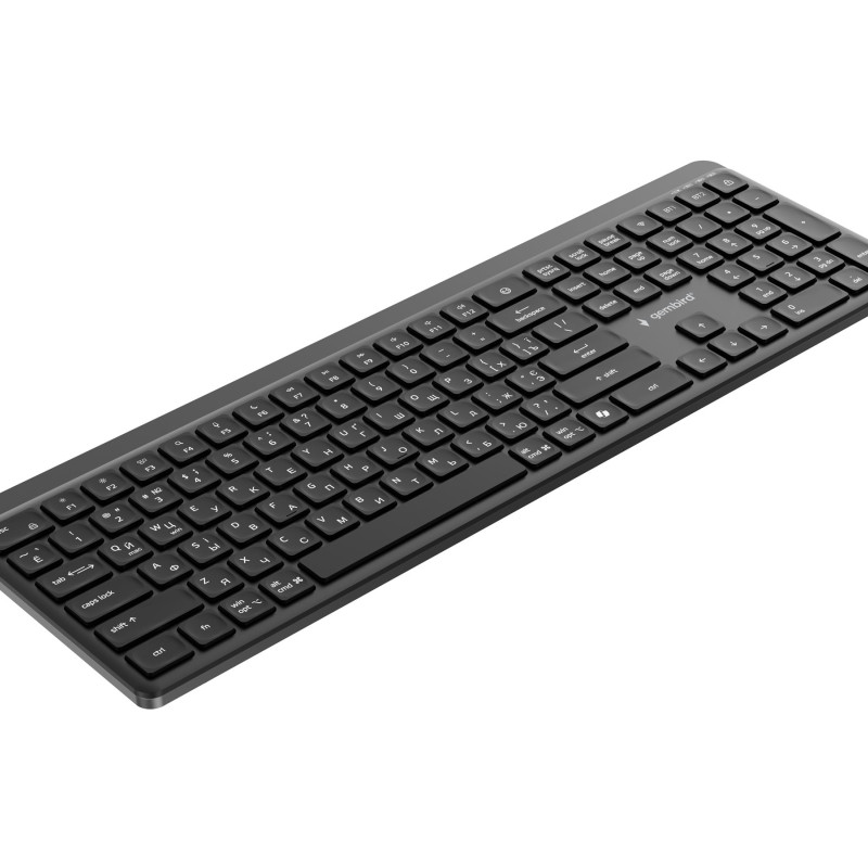 Gembird KB-WPS-03-CYRL | Klaviatūra | Bezvadu | Kirilica | Bluetooth | Melna