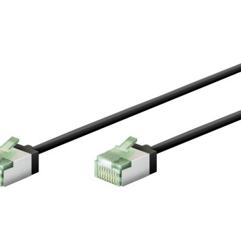 Goobay 74350 Ultra-lokans CAT 8.1 komunācijas kabelis, Slim, U/FTP, 0.15 m, melns | Goobay