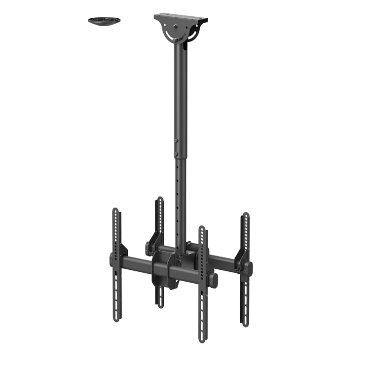 Neomounts NM-C440DBLACK Dubultā monitora/TV griestu stiprinājums | Regulējams augstums, Griešanās, Noliece, Pagriešanās | 32–60