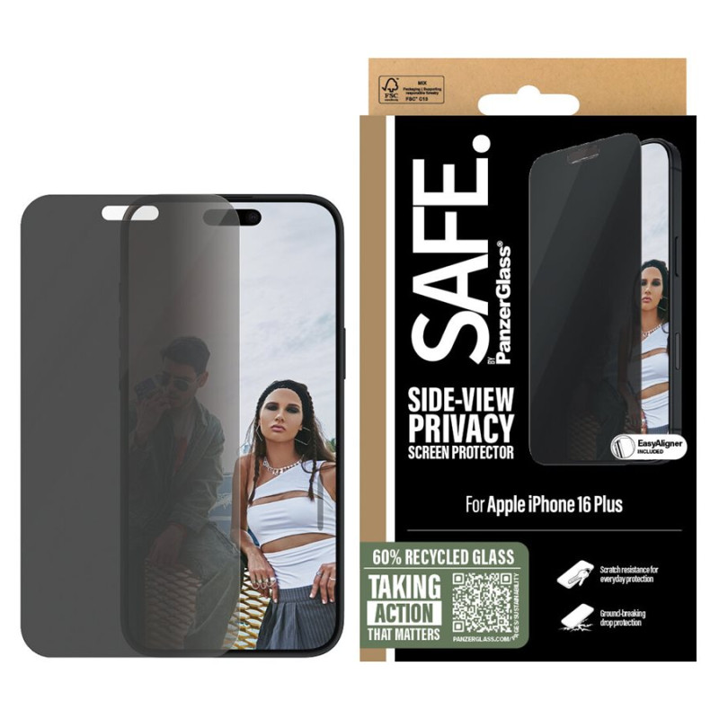 PanzerGlass Screen protector | Apple | iPhone 16 Plus | Glass | Black | Ultra-Wide Fit