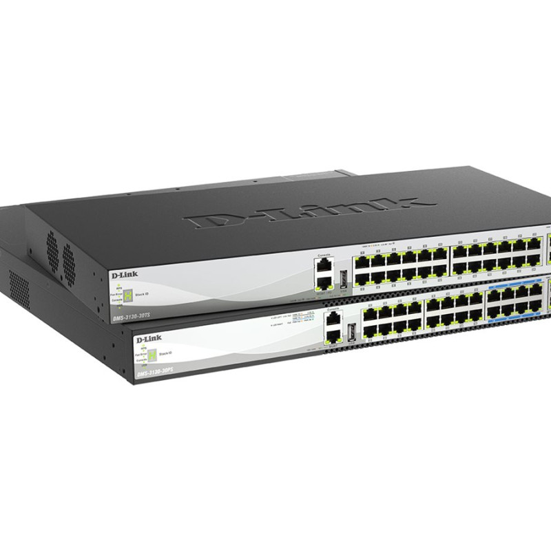 D-LINK DMS-3130-30PS/E 30-Port Layer 3 Stackable Multi-Gigabit Managed PoE Switch | D-Link