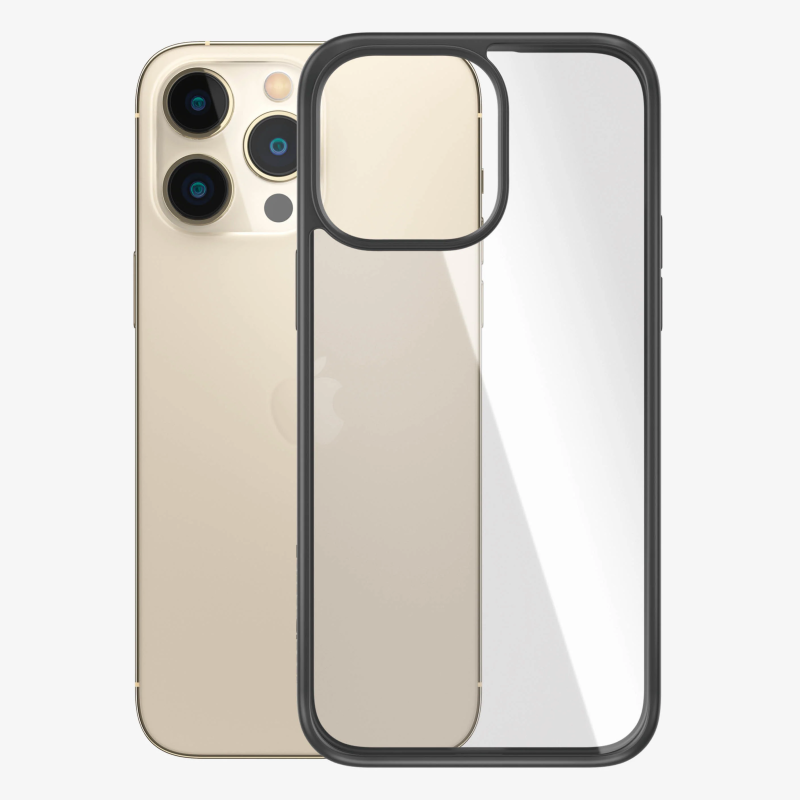 PanzerGlass | ClearCase ar melnu rāmi | Aizsargvāciņš | Apple | iPhone 14 Pro Max | Melns | Militārā līmeņa standarts; Skrāpējumu izturīgs; Triecienizturīgs; Antibakteriāls; 100% pārstrādāta rāmja materiāla