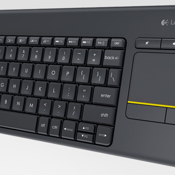 Logitech | K400 Plus | Keyboard with Trackpad | Wireless | US | Black | • Keyboard• Unifying receiver • 2 AA batteries (pre-installed)• User documentation